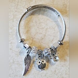 Stainless Steel Jewelry Owl Charm Bracelet For Women,Kids Lovely Bracelets